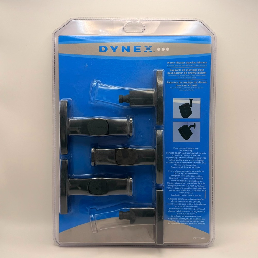 DYNEX Speaker Mounts Set For Home Theater Universal 5 Mounts Incomplete
